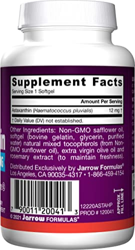 Foto 3 pulgar | Suplemento Jarrow Formulas De Astaxantina 12 Mg, Antioxidante 30 C - Venta Internacional.