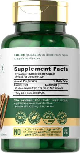 Foto 3 pulgar | Suplemento Carlyle Burdock Root 1000 Mg 200 Cápsulas - Venta Internacional.