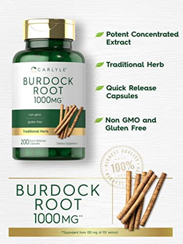 Foto 4 pulgar | Suplemento Carlyle Burdock Root 1000 Mg 200 Cápsulas - Venta Internacional.