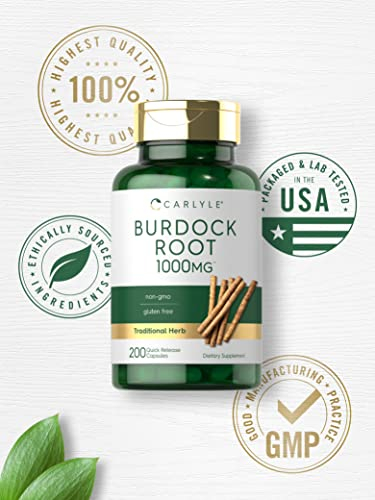 Foto 6 pulgar | Suplemento Carlyle Burdock Root 1000 Mg 200 Cápsulas - Venta Internacional.