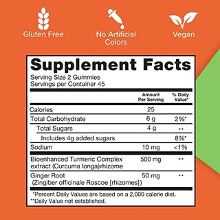 Foto 5 | Suplemento: Gomitas De Cúrcuma Y Jengibre De Quinol, 90 Unidades - Venta Internacional.