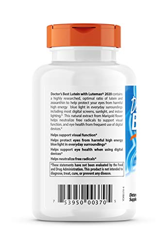 Foto 4 pulgar | Suplemento Doctor's Best Lutein Con Lutemax 20 Mg 180 S - Venta Internacional.