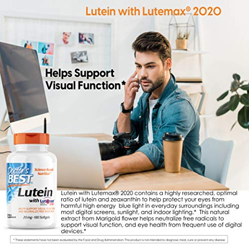 Foto 5 pulgar | Suplemento Doctor's Best Lutein Con Lutemax 20 Mg 180 S - Venta Internacional.