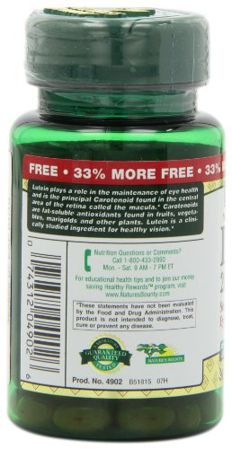 Foto 6 pulgar | Complementa La Luteína Nature's Bounty De 20 Mg Para La Salud Ocular, 40% So - Venta Internacional.