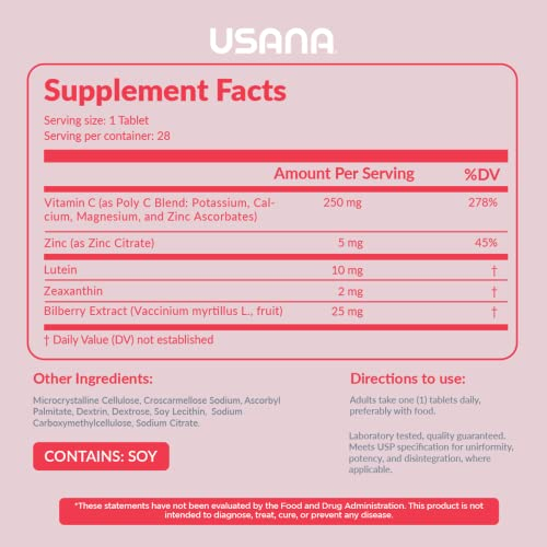 Foto 3 pulgar | Suplemento Usana Visionex Ds Con Luteína Para La Salud Ocular (28 Comprimidos) - Venta Internacional.