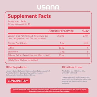 Foto 2 | Suplemento Usana Visionex Ds Con Luteína Para La Salud Ocular (28 Comprimidos) - Venta Internacional.