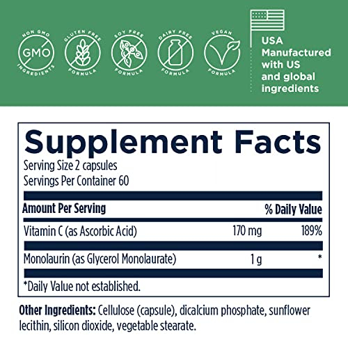 Foto 5 pulgar | Diseños De Suplementos Para La Salud Monolaurin-avail 1000 Mg 120 Ca - Venta Internacional.