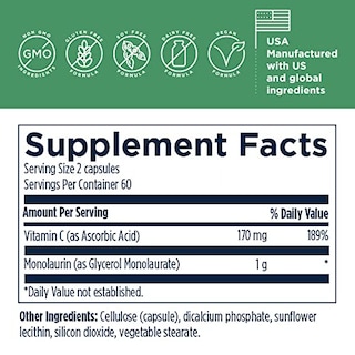 Foto 4 | Diseños De Suplementos Para La Salud Monolaurin-avail 1000 Mg 120 Ca - Venta Internacional.