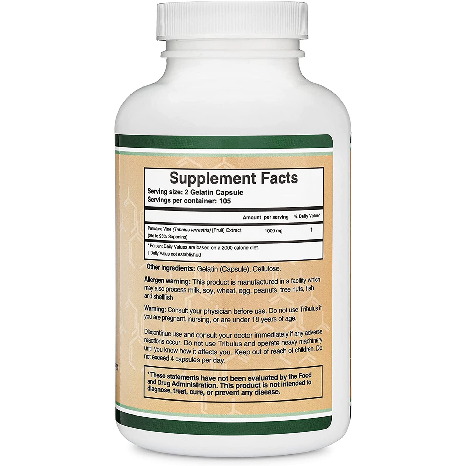Foto 3 pulgar | Suplemento Double Wood Tribulus Terrestris 1000 Mg 210 Cápsulas - Venta Internacional.