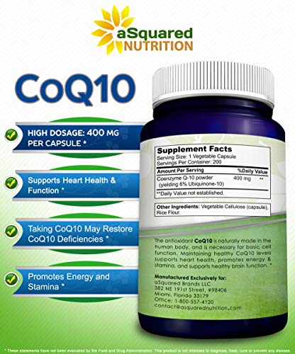 Foto 6 pulgar | Suplemento De Coenzima Q10 De Squared Nutrition, 400 Mg, Potencia Máxima, 200 C - Venta Internacional.