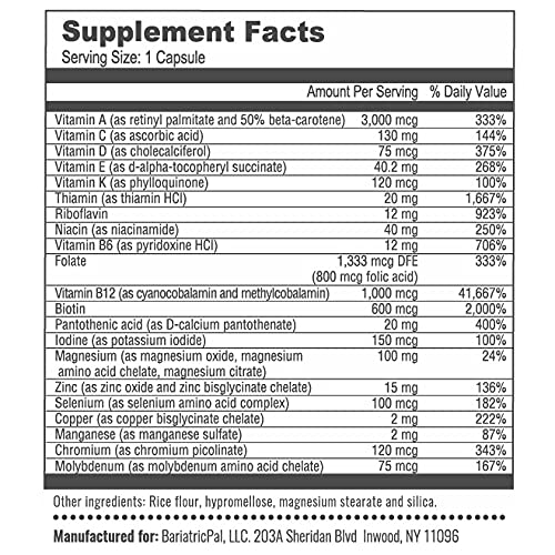 Foto 3 pulgar | Suplemento Bariatricpal Multivitamin One Sin Hierro, 90 Cápsulas - Venta Internacional.