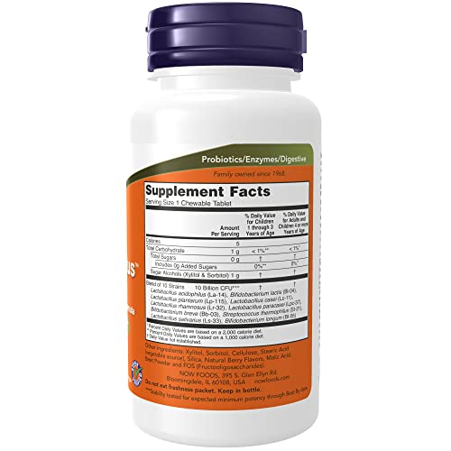 Foto 3 pulgar | Supplement Now Berrydophilus Extra Strength 50 Masticables - Venta Internacional.