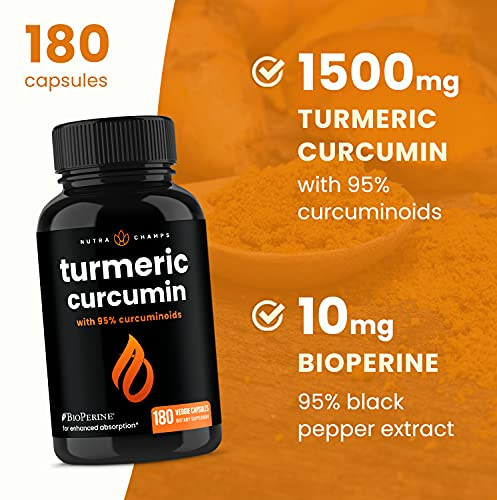 Foto 5 pulgar | Suplemento Nutrachamps, Cúrcuma Y Curcumina, 1500 Mg, 180 Cápsulas - Venta Internacional.