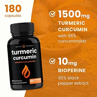Foto 4 | Suplemento Nutrachamps, Cúrcuma Y Curcumina, 1500 Mg, 180 Cápsulas - Venta Internacional.