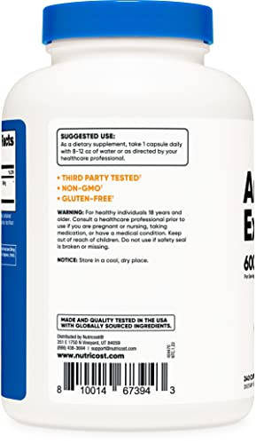 Foto 4 pulgar | Suplemento Nutricost De Extracto De Alcachofa 600 Mg 240 Cápsulas - Venta Internacional.