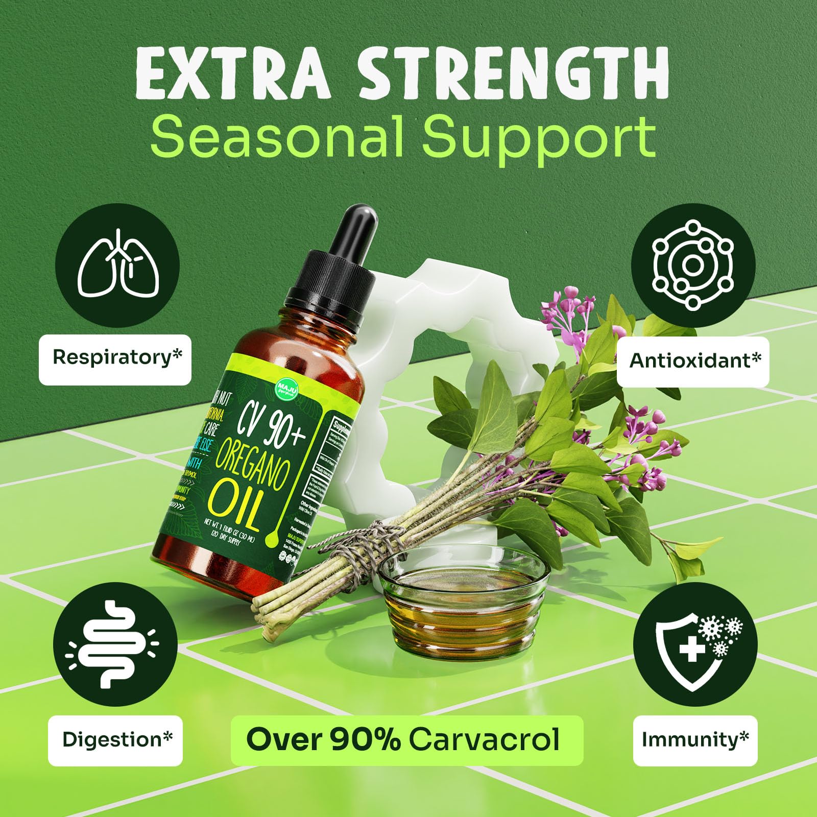 Foto 3 | Gotas De Aceite De Orégano Maju Potent 90% + Carvacrol 30 Ml - Venta Internacional.