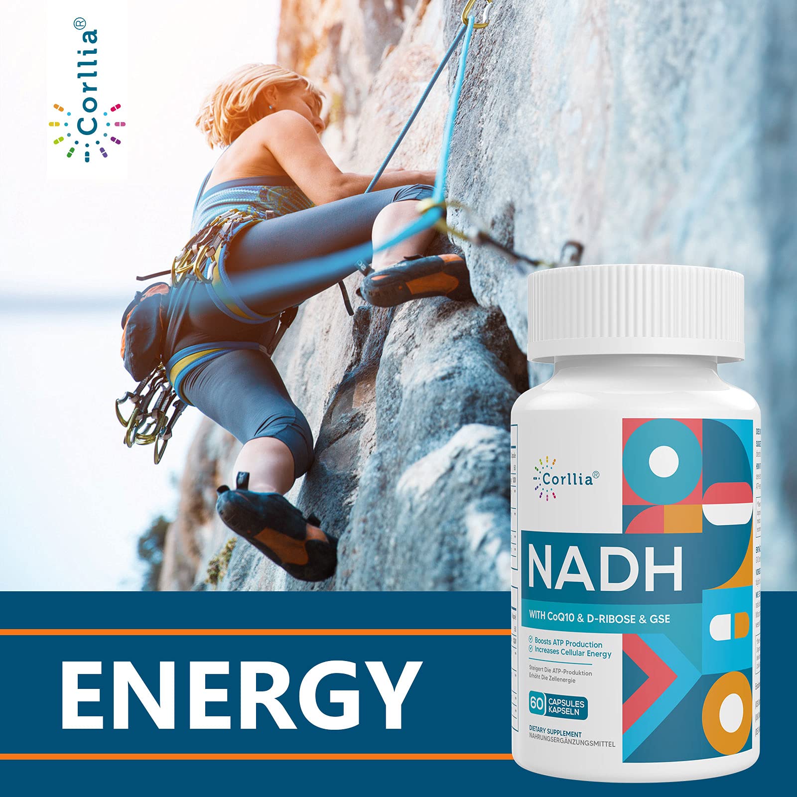 Foto 4 | Suplemento Corllia Nadh 50 Mg + Coq10 200 Mg + D-ribosa 150 Mg - Venta Internacional.