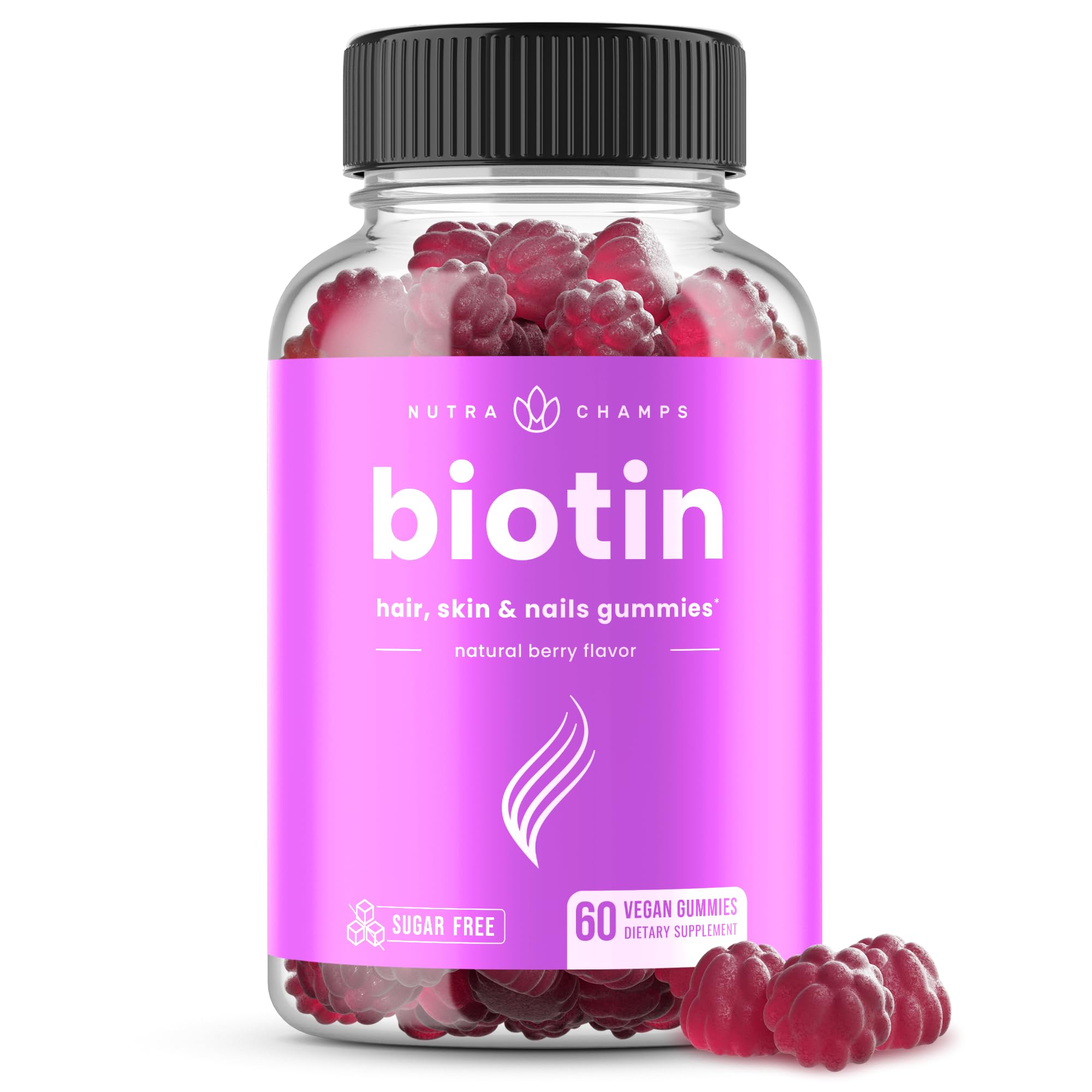 Foto 2 pulgar | Gomitas De Biotina Nutrachamps Sin Azúcar, 10.000 Mcg, Para Cabello Y Piel - Venta Internacional.