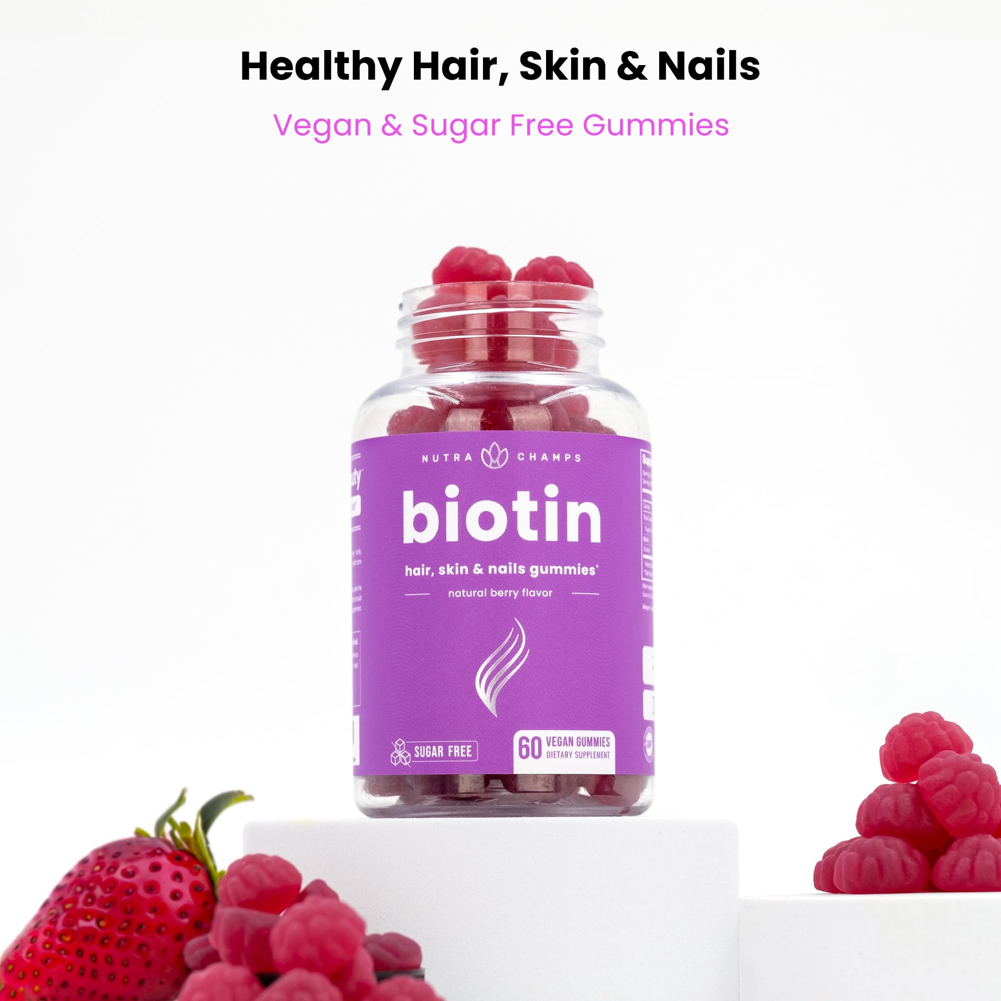 Foto 3 pulgar | Gomitas De Biotina Nutrachamps Sin Azúcar, 10.000 Mcg, Para Cabello Y Piel - Venta Internacional.