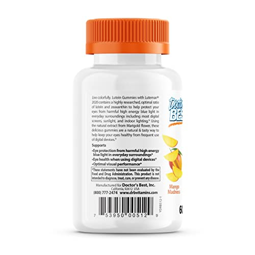 Foto 4 pulgar | Gomitas De Luteína Supplement Doctor's Best Con Lutemax 2020, 60 Unidades - Venta Internacional.
