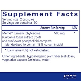 Foto 2 | Suplemento De Curcumina Curcumasorb De Pure Encapsulations, 180 Cápsulas - Venta Internacional.