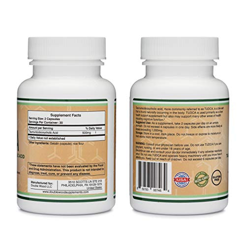 Foto 6 pulgar | Suplemento De Apoyo Hepático Double Wood Tudca 500 Mg 60 Cápsulas - Venta Internacional.