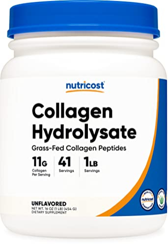 Colágeno En Polvo Nutricost, Alimentado Con Pasto, 454 G (1 Libra), Sin Sabor - Venta Internacional.