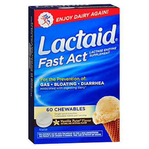 Foto 2 pulgar | Suplemento Lactaid Fast Act Vanilla Twist 60 Comprimidos - Venta Internacional.