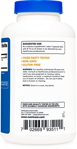 Foto 4 pulgar | Suplemento Nutricost Extracto De Raíz De Jengibre 550 Mg 240 Cápsulas - Venta Internacional.