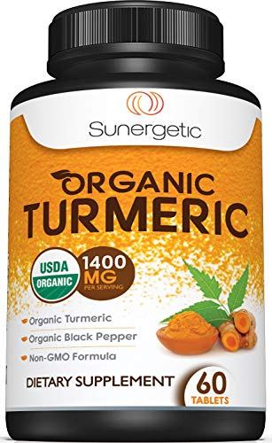 Foto 2 pulgar | Suplemento Sunergetic Usda De Cúrcuma Orgánica, 1400 Mg, 60 Tabletas - Venta Internacional.