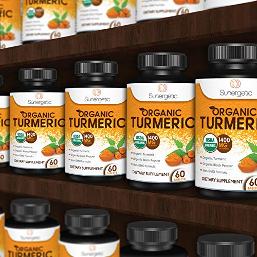Foto 7 pulgar | Suplemento Sunergetic Usda De Cúrcuma Orgánica, 1400 Mg, 60 Tabletas - Venta Internacional.