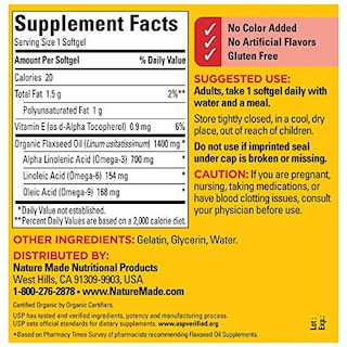 Foto 2 | Cápsulas Blandas De Aceite De Linaza Supplement Nature Made, 1400 Mg, 100 Unidades - Venta Internacional.