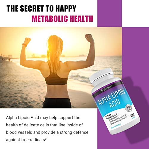 Foto 4 pulgar | Suplemento De Ácido Alfa Lipoico De Simple-organics 600 Mg 120 Cápsulas - Venta Internacional.