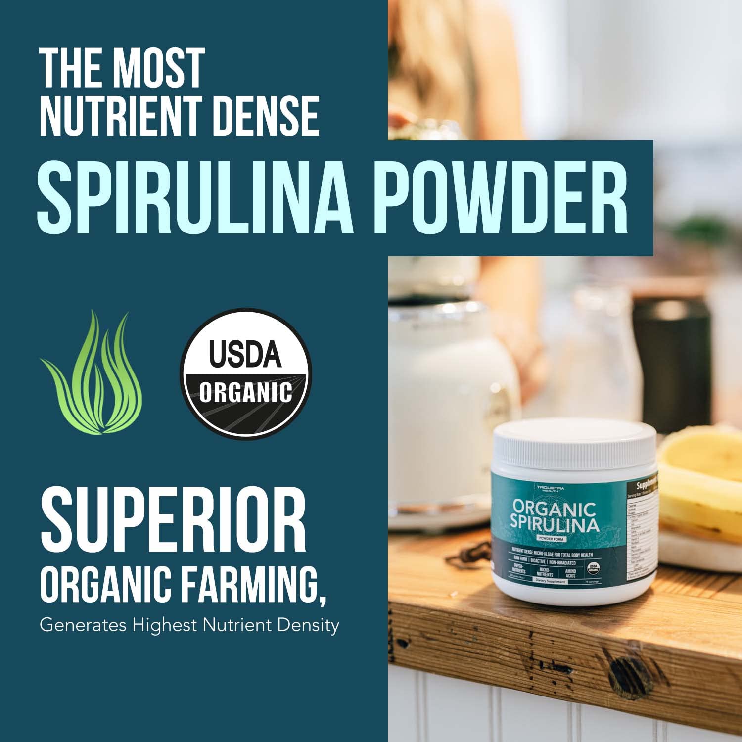 Foto 4 pulgar | Espirulina En Polvo Triquetra Health Organic Parry  Spirulina - Venta Internacional.