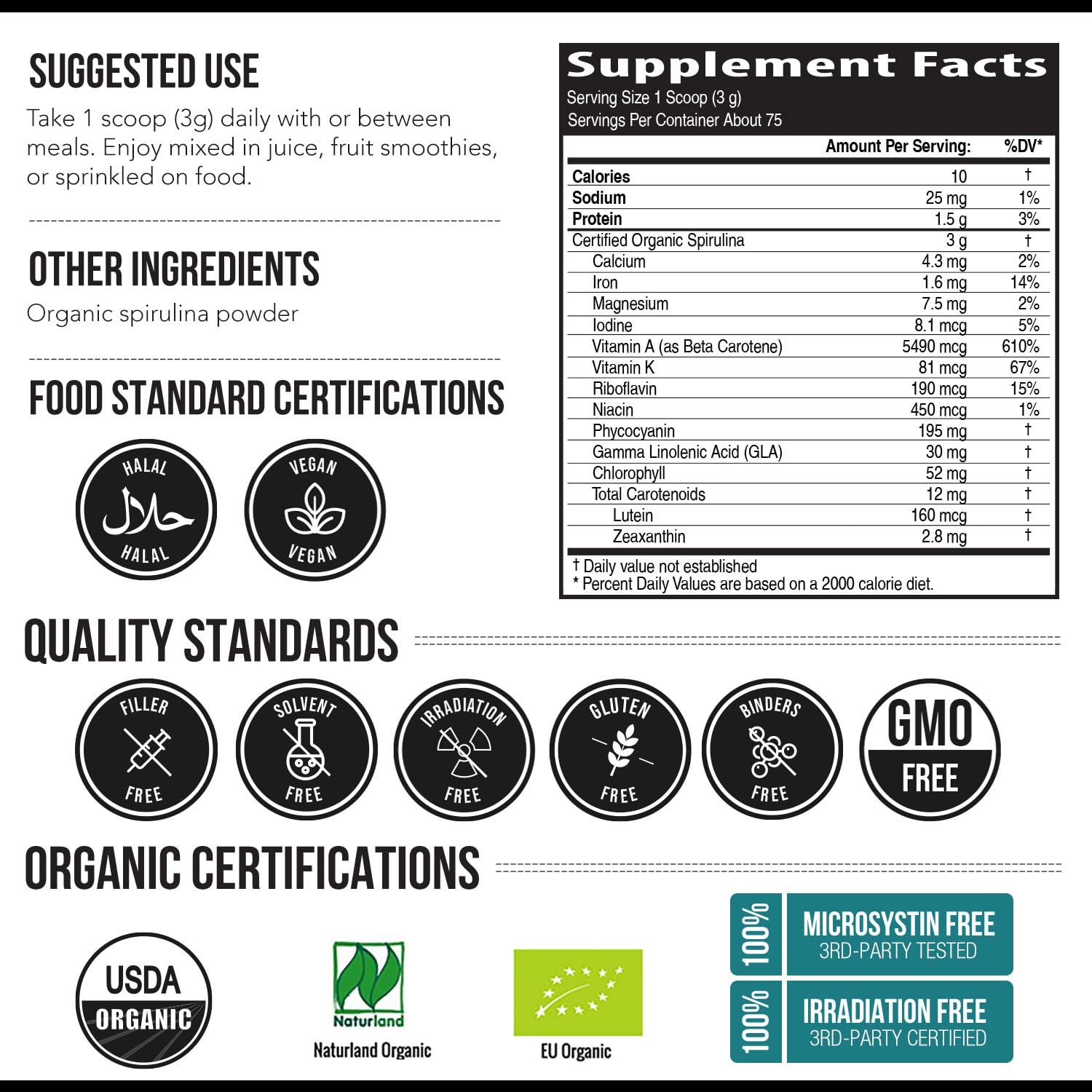 Foto 7 pulgar | Espirulina En Polvo Triquetra Health Organic Parry  Spirulina - Venta Internacional.