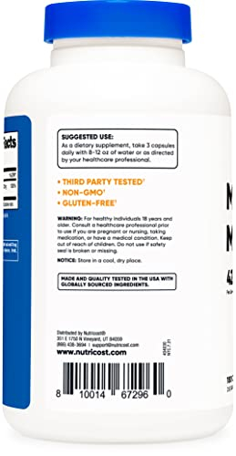 Foto 4 pulgar | Suplemento Nutricost Malato De Magnesio 420 Mg 180 Cápsulas - Venta Internacional.
