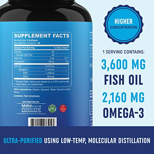Foto 3 pulgar | Suplementos Mav Nutrition Aceite De Pescado 3600 Mg Omega-3 120 Softge - Venta Internacional.