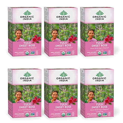 Foto 2 pulgar | Té De Hierbas Organic India Tulsi Sweet Rose 108 Bolsas De Infusión - Venta Internacional.