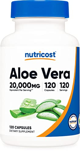 Foto 2 pulgar | Suplemento Nutricost Aloe Vera 20.000 Mg 120 Cápsulas - Venta Internacional.