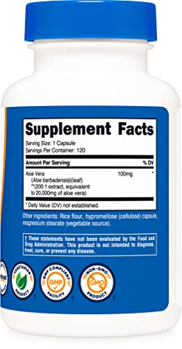 Foto 4 | Suplemento Nutricost Aloe Vera 20.000 Mg 120 Cápsulas - Venta Internacional.