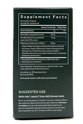 Foto 3 pulgar | Suplemento Gaia Herbs Mighty Lungs Lung Support 60 Cápsulas - Venta Internacional.