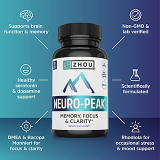 Foto 4 | Suplemento Zhou Neuro Peak Brain Support 30 Cápsulas Vegetarianas - Venta Internacional.