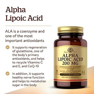 Foto 3 | Suplemento De Ácido Alfa Lipoico Solgar 200 Mg 50 Cápsulas - Venta Internacional.