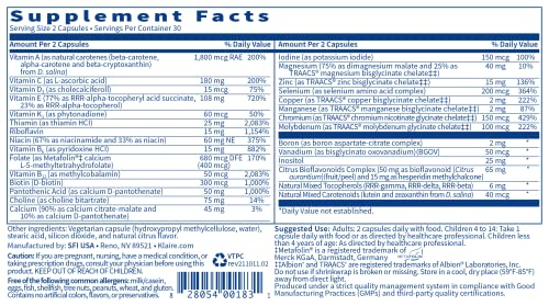 Foto 5 pulgar | Suplemento Multivitamínico Vitaprime De Klaire Labs 60 Cápsulas - Venta Internacional.