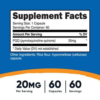 Foto 2 | Suplemento Nutricost Pqq (pirroloquinolina Quinona) 20 Mg 60 - Venta Internacional.