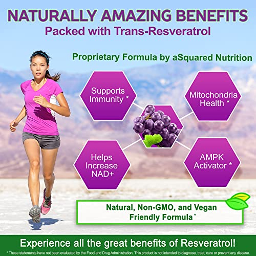 Foto 4 pulgar | Suplemento De Resveratrol De Squared Nutrition 180 Cápsulas - Venta Internacional.