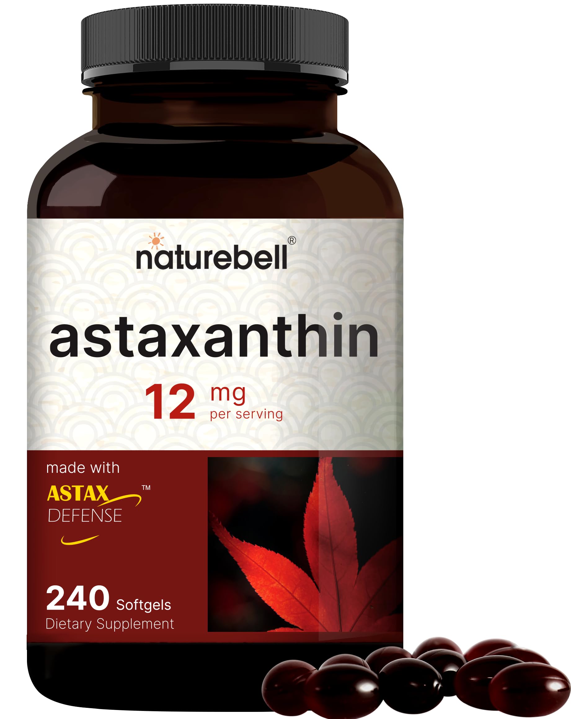 Foto 2 pulgar | Suplemento Naturebell Astaxantina 12 Mg 240 Cápsulas Blandas - Venta Internacional.