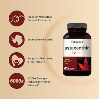 Foto 4 | Suplemento Naturebell Astaxantina 12 Mg 240 Cápsulas Blandas - Venta Internacional.