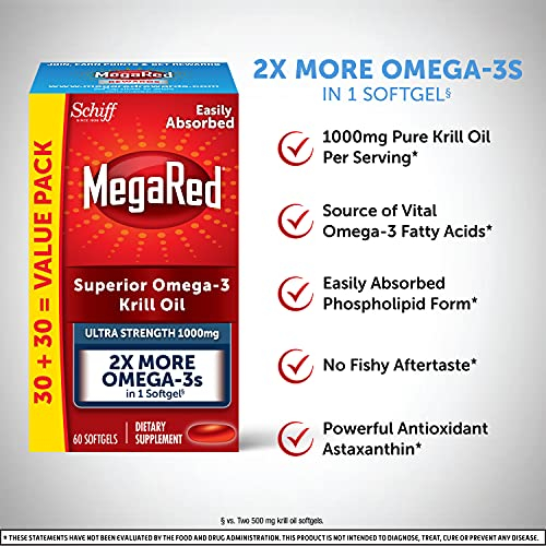 Foto 3 pulgar | Suplemento De Aceite De Krill Megared Omega-3 1000 Mg 60 Cápsulas Blandas - Venta Internacional.