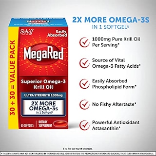 Foto 2 | Suplemento De Aceite De Krill Megared Omega-3 1000 Mg 60 Cápsulas Blandas - Venta Internacional.